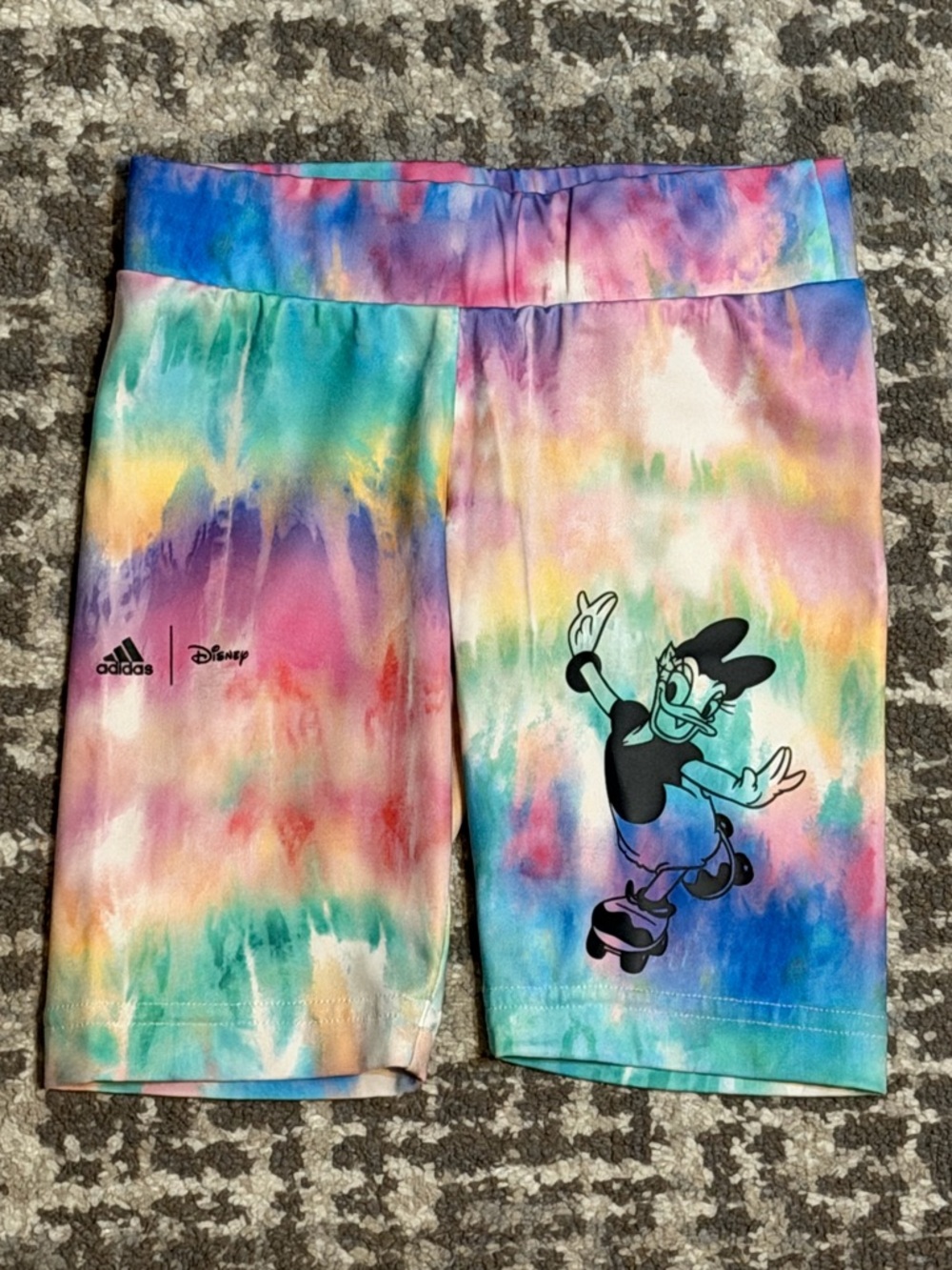 Adidas - Disney Daisy Duck Kids’ Aeroready Tie-Dye Shorts, Size - 2 (XS)
